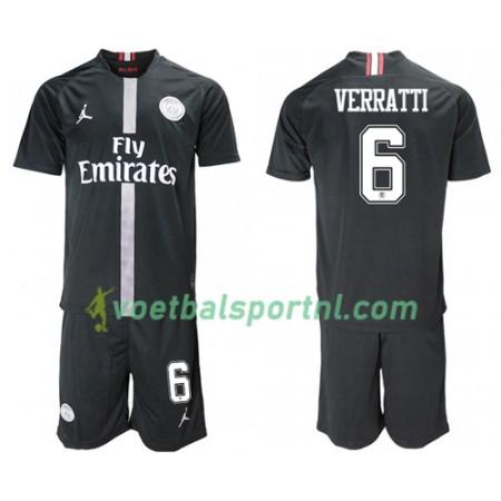 Paris Saint-Germain Verratti 6 Jodan Zwart Kind Third Tenue 2018-19